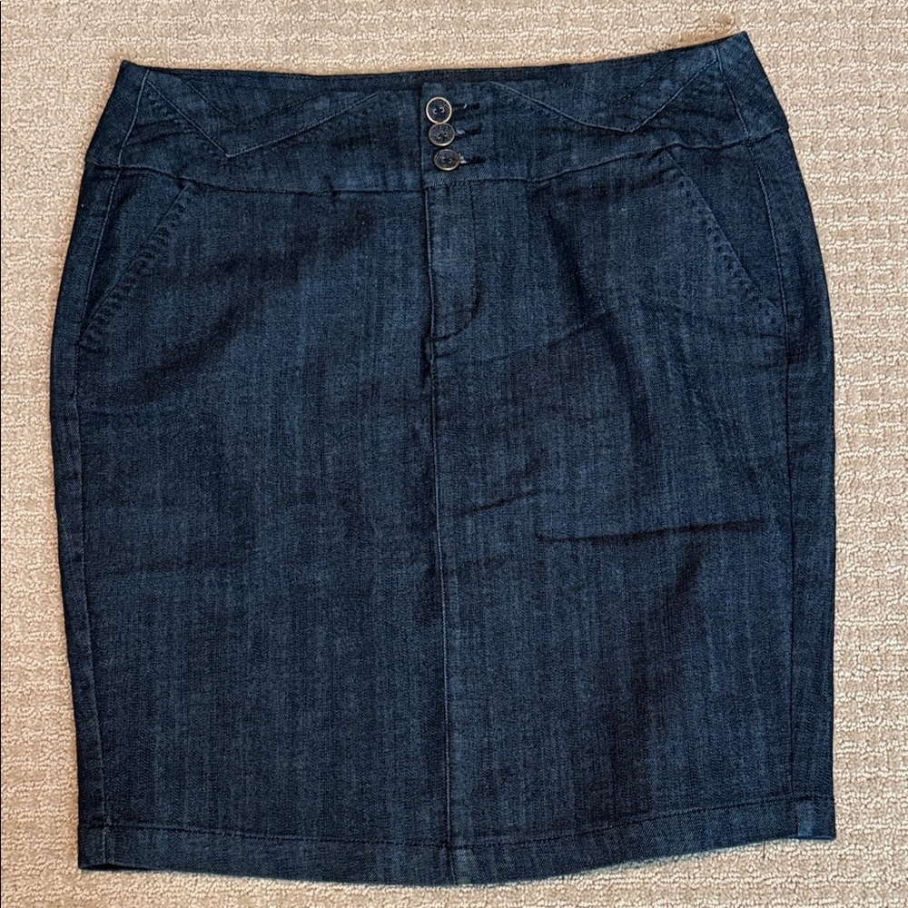 One 5 One Dark Blue Pencil Skirt
